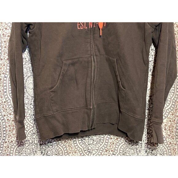 Cabelas Brown & Orange Hooded Sweatshirt Size S - Picture 6 of 10